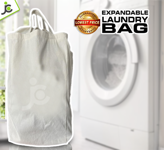 Canvas Expandable Laundry Basket Bag